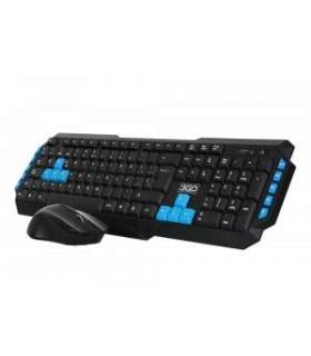 3Go Drile H2 Pack USB Teclado Multimedia + Raton 1000dpi 5 Botones + Auriculares con Microfono - Uso Ambidiestro - Color Negro