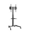 Cromad Soporte de Suelo con Ruedas para TV 32"-55" - Bloqueo de Ruedas - Ajustable en Altura - Bandeja Multiusos - Peso Max 35Kg