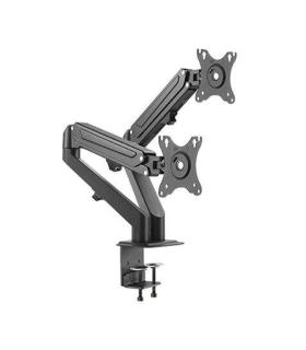 Cromad Soporte de Mesa con Piston de Gas para 2 Monitores de 17"-27" - Ajustable en Altura, Giratorio e Inclinable - Gestion..