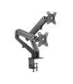 Cromad Soporte de Mesa con Piston de Gas para 2 Monitores de 17"-27" - Ajustable en Altura, Giratorio e Inclinable - Gestion de 