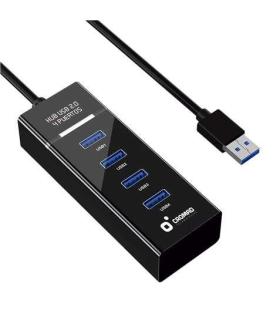 Cromad Cable USB 2.0 - Longitud 30cm - Indicador LED - Velocidad de Transferencia 480 Mbps - 4 Puertos - Sin Instalacion - Compa