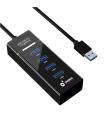 Cromad Cable USB 2.0 - Longitud 30cm - Indicador LED - Velocidad de Transferencia 480 Mbps - 4 Puertos - Sin Instalacion - Compa