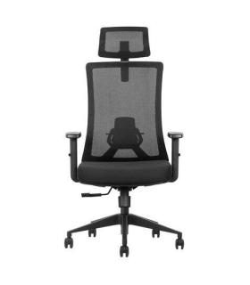Cromad Silla Ergonomica Ajustable - Reposacabezas Regulable - Soporte Lumbar Ajustable - Reposabrazos en Forma de T - Asiento..