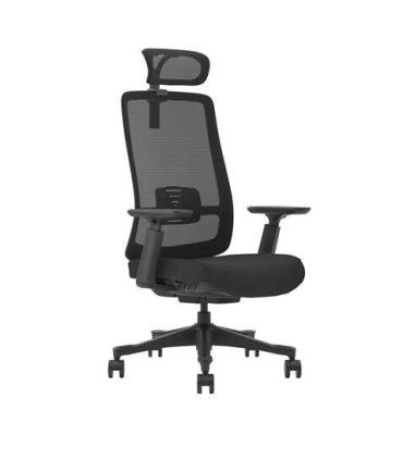 Cromad Silla Ergonomica Ajustable - Reposacabezas Regulable - Soporte Lumbar Ajustable - Reposabrazos 3D - Asiento de Espuma..