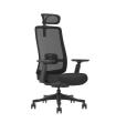 Cromad Silla Ergonomica Ajustable - Reposacabezas Regulable - Soporte Lumbar Ajustable - Reposabrazos 3D - Asiento de Espuma de