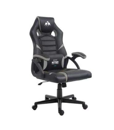 Cromad Serie Nitro Silla Gaming - Altura Regulable con Piston de Gas Clase 2 - Cojin Lumbar - Color Negro/Gris