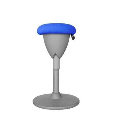 Cromad Design Taburete Multiusos - Asiento con Altura Ajustable - Giro de 360º - Tejido a Prueba de Agua - Color Azul/Gris