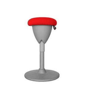 Cromad Design Taburete Multiusos - Asiento con Altura Ajustable - Giro de 360º - Tejido a Prueba de Agua - Color Rojo/Gris