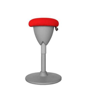 Cromad Design Taburete Multiusos - Asiento con Altura Ajustable - Giro de 360º - Tejido a Prueba de Agua - Color Rojo/Gris