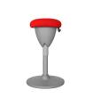 Cromad Design Taburete Multiusos - Asiento con Altura Ajustable - Giro de 360º - Tejido a Prueba de Agua - Color Rojo/Gris