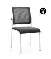 Cromad Design Pack de 4 Sillas - Asiento de Espuma - Respaldo de Malla - Ideal para uso Comercial - Apilables - Color Negro