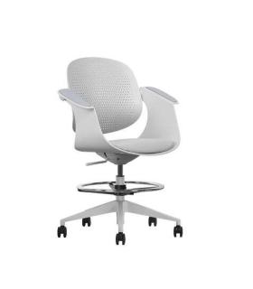 Cromad Top Work Silla/Taburete de Oficina Ergonomica - Altura Regulable hasta 0.78m - Respaldo Inclinable - Anillo Galvanizado..