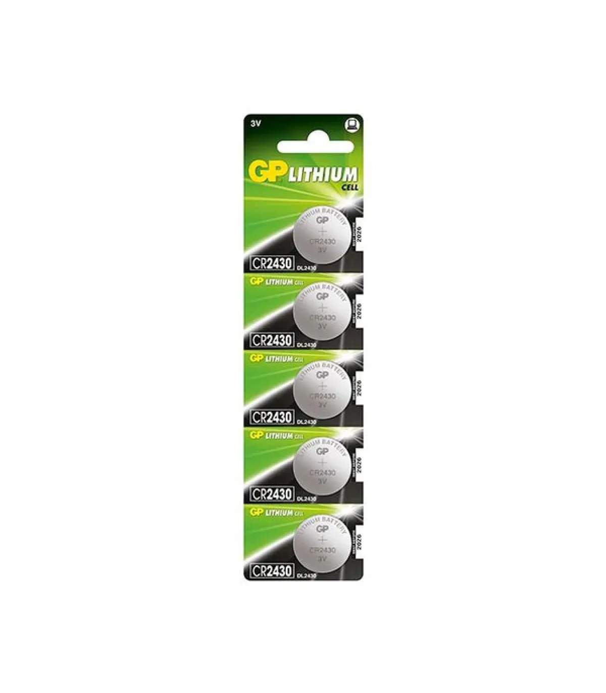 GP Lithium Pack de 5 Pilas Litio de Boton CR2430 3V