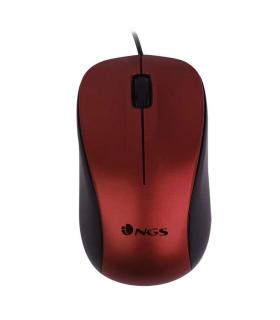 NGS Crew Raton USB 1200dpi - 3 Botones - Uso Ambidiestro - Cable de 1.30m - Color Rojo/Negro