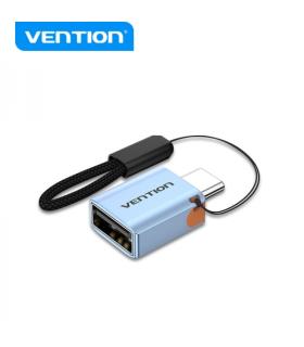 Vention Adaptador USB3.1 Tipo-C Macho a USB Hembra OTG con Lanyard - Aluminio Gris