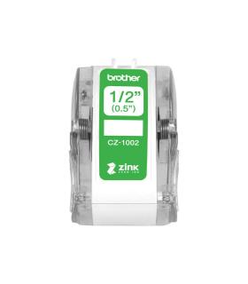 Brother CZ1002 Rollo de Etiquetas Originales de Tamaño Personalizado - Ancho 12mm x 5 metros - Zero Ink