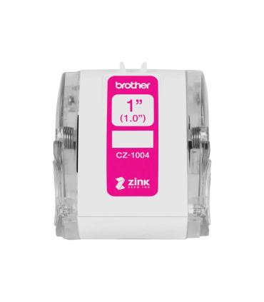 Brother CZ1004 Rollo de Etiquetas Originales de Tamaño Personalizado - Ancho 25mm x 5 metros - Zero Ink