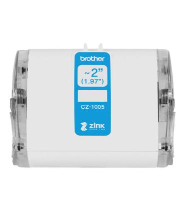 Brother CZ1005 Rollo de Etiquetas Originales de Tamaño Personalizado - Ancho 50mm x 5 metros - Zero Ink