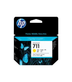 HP 711 Amarillo Pack de 3 Cartuchos de Tinta Originales - CZ136A