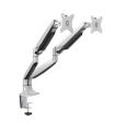 Tooq Soporte de Mesa con Brazos Articulados para 2 Monitores de 13"-32" - Giratorio e Inclinable - Piston de Gas - Peso Max 9kg 