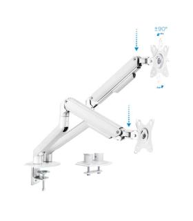 Tooq Soporte Mesa Pant Giratorio Inclinacion 2 Brazos 17-32" - Color Blanco