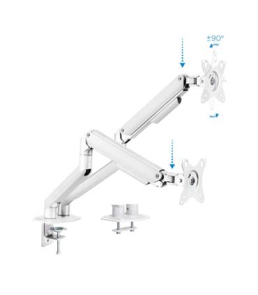 Tooq Soporte Mesa Pant Giratorio Inclinacion 2 Brazos 17-32" - Color Blanco