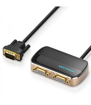 Vention Divisor VGA Macho a 2x VGA Hembra con Alimentacion Externa - Color Negro