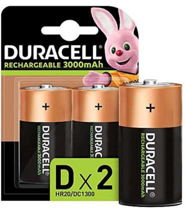 Duracell Pilas Recargables NiHM D LR20 1.2V 3000mAh - Precargadas - 2 Unidades