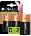 Duracell Pilas Recargables NiHM D LR20 1.2V 3000mAh - Precargadas - 2 Unidades