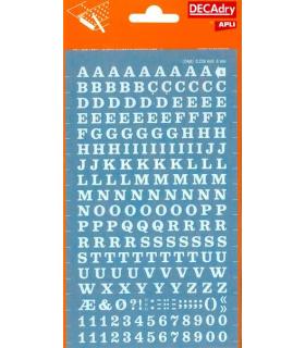 Apli Letras y Numeros Transferibles - 6mm - Facil Aplicacion - 214 Caracteres - Blanco