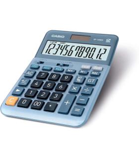 Casio DF-120EM Calculadora de Sobremesa - Pantalla Extragrande de 12 Digitos - Alimentacion Solar y Pilas - Color Azul