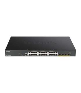 D-Link Switch Semigestionable 24 Puertos Gigabit PoE 370W + 4 Puertos 10G SFP
