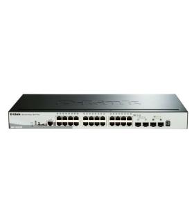 D-Link Switch Semigestionable 24 Puertos Gigabit PoE 193W + 2 Puertos SFP 1000 Mbps + 2 Puertos 10G SFP