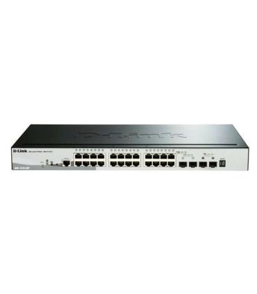 D-Link Switch Semigestionable 24 Puertos Gigabit PoE 193W + 2 Puertos SFP 1000 Mbps + 2 Puertos 10G SFP