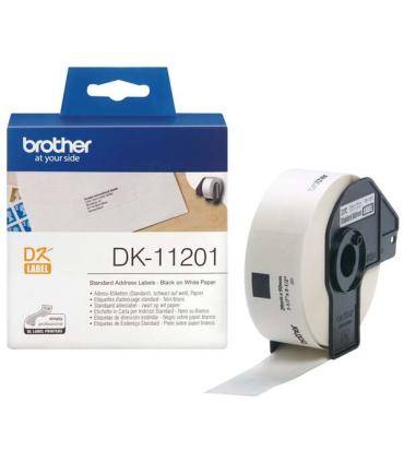 Brother DK11201 - Etiquetas Originales Precortadas de Direccion - 29x90 mm - 400 Unidades - Texto negro sobre fondo blanco