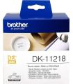 Brother DK11218 - Etiquetas Originales Precortadas Circulares - 24 mm de Diametro - 1000 Unidades - Texto negro sobre fondo blan