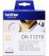 Brother DK11219 - Etiquetas Originales Precortadas Circulares - 12 mm de Diametro - 1200 Unidades - Texto negro sobre fondo blan