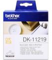 Brother DK11219 - Etiquetas Originales Precortadas Circulares - 12 mm de Diametro - 1200 Unidades - Texto negro sobre fondo blan