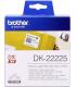 Brother DK22225 - Etiquetas Originales de Tamaño personalizado - Ancho 38mm x 30,48 metros - Texto negro sobre fondo blanco