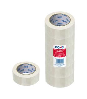 Dohe Precinto de Polipropileno 48mmx66m - Potente Adhesivo - Color Blanco Pack de 6