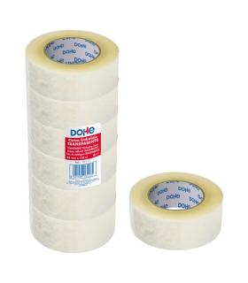 Dohe Precinto de Polipropileno Resistente 48mmx132m - Adhesivo Potente - Transparente Pack de 6