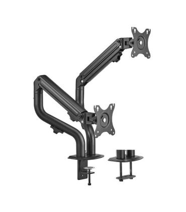 Aisens Soporte de Mesa ECO Contrapeso Giratorio e Inclinable para Monitor/TV 8kg (3 Pivotes - 2 Brazos) de 17-32 - Color Negro
