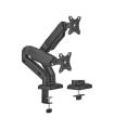 Aisens Soporte de Mesa PRO Contrapeso Giratorio e Inclinable para Monitor/TV 9kg (3 Pivotes - 2 Brazos) de 17-32 - Color Negro