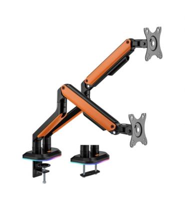 Aisens Soporte de Mesa Profesional Gaming RGB - Giratorio e Inclinable - Acero de Alta Resistencia - Iluminacion Ambiental - Com