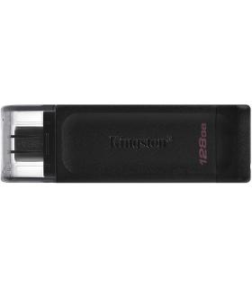 Kingston DataTraveler 70 Memoria USB Tipo C 128GB - USB-C 3.2 Gen 1 - Con Tapa - Color Negro (Pendrive