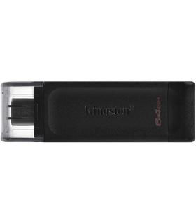 Kingston DataTraveler 70 Memoria USB Tipo C 64GB - USB-C 3.2 Gen 1 - Con Tapa - Color Negro (Pendrive
