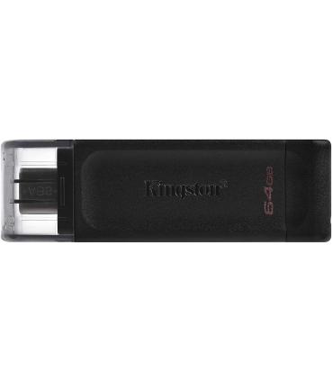 Kingston DataTraveler 70 Memoria USB Tipo C 64GB - USB-C 3.2 Gen 1 - Con Tapa - Color Negro (Pendrive