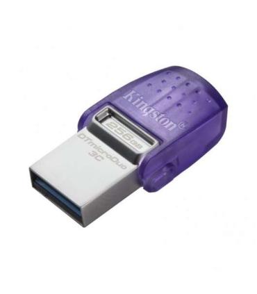 Kingston DataTraveler microDuo 3C Memoria USB-A + USB-C 256GB 3.2 Gen 1 - Velocidad de Lectura 200 MB/s - Tapon Protector (Pendr