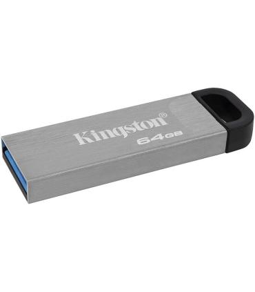 Kingston DataTraveler Kyson Memoria USB 64GB - 3.2 Gen 1 - 200 MB/s en Lectura - Diseño Metalico - Color Plata (Pendrive