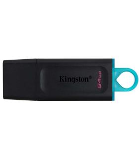 Kingston DataTraveler Exodia Memoria USB 64GB - USB 3.2 Gen 1 - Con Tapa - Enganche para Llavero - Color Negro (Pendrive